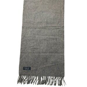Luxury Vintage Gray Cashmere Burberry Scarf Embroidered Logo Fall Winter Scarves